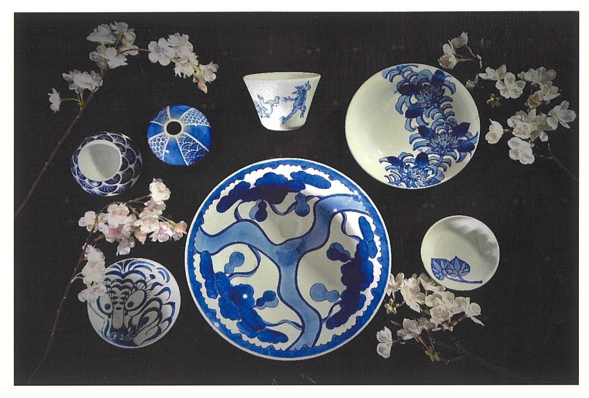 鶯の絵　入れ物　陶芸 鶯窯 作品展 | キルンアート